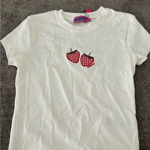 Edikted White and Red Strawberry Graphic Tee